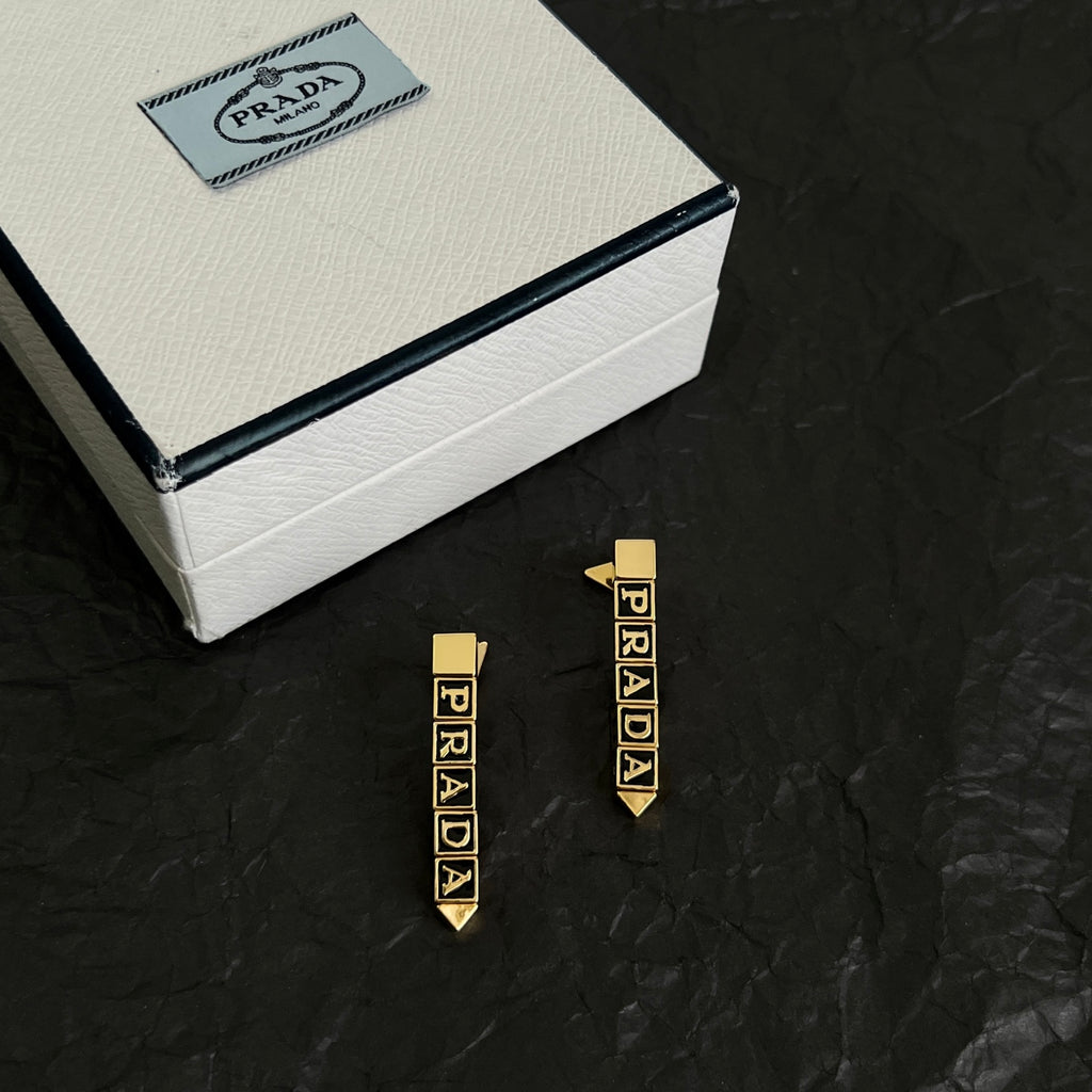 Prada Tapered Letter Detail Drop Earrings - album image 2