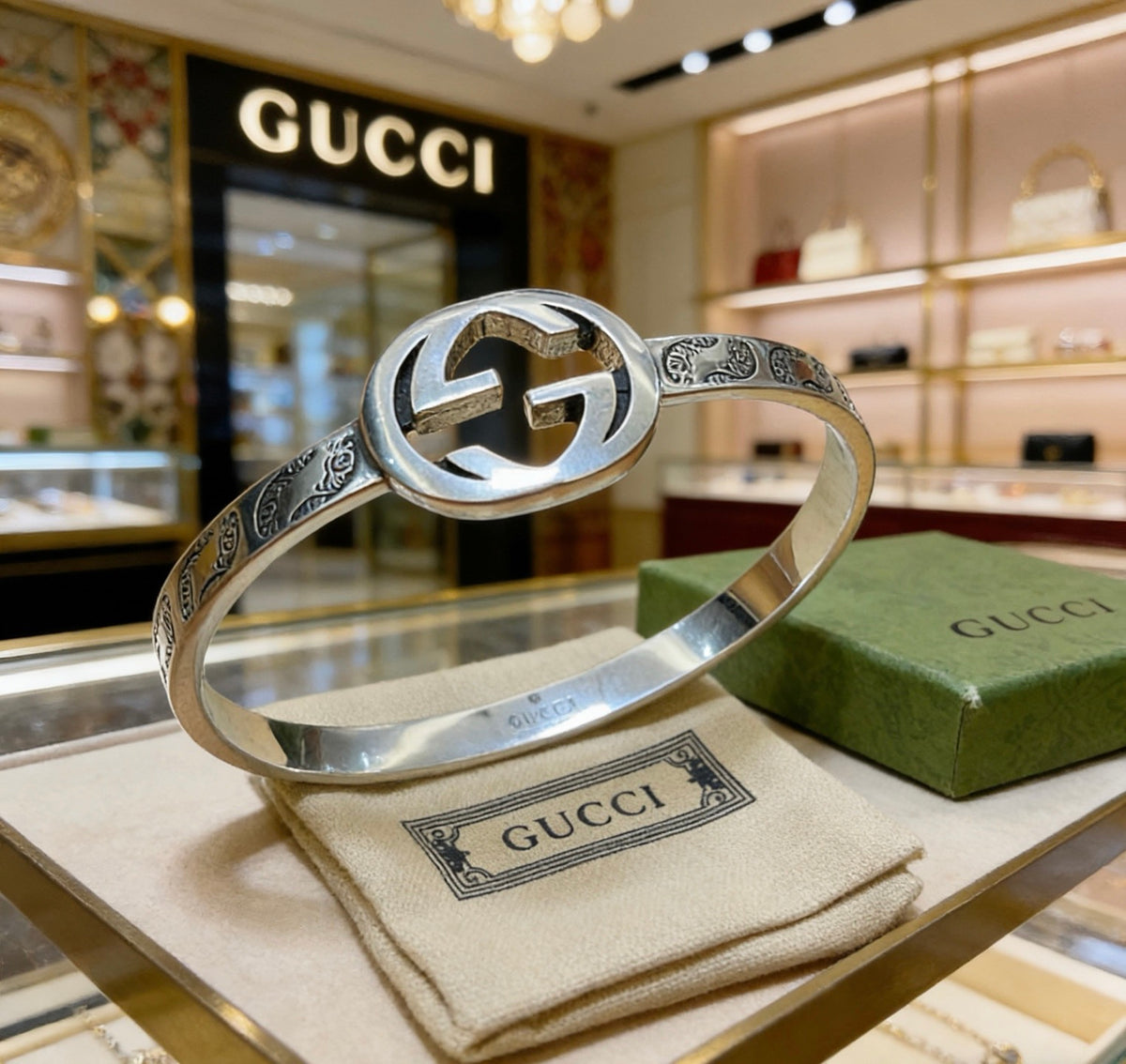 Gucci Anger Forest Interlocking G Antiqued Bangle - album image 8