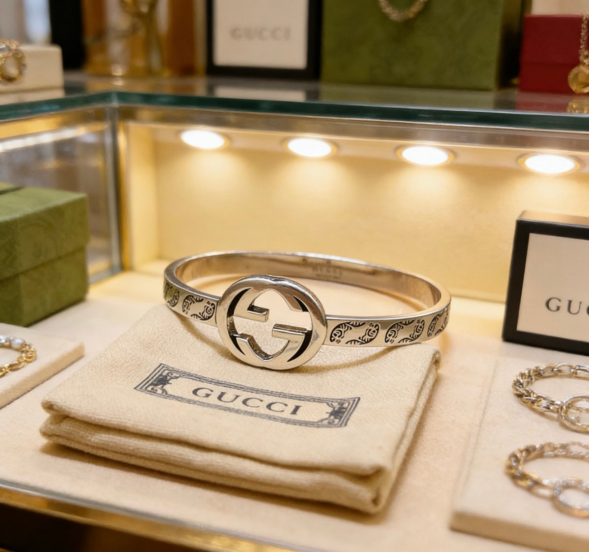 Gucci Anger Forest Interlocking G Antiqued Bangle - album image 2
