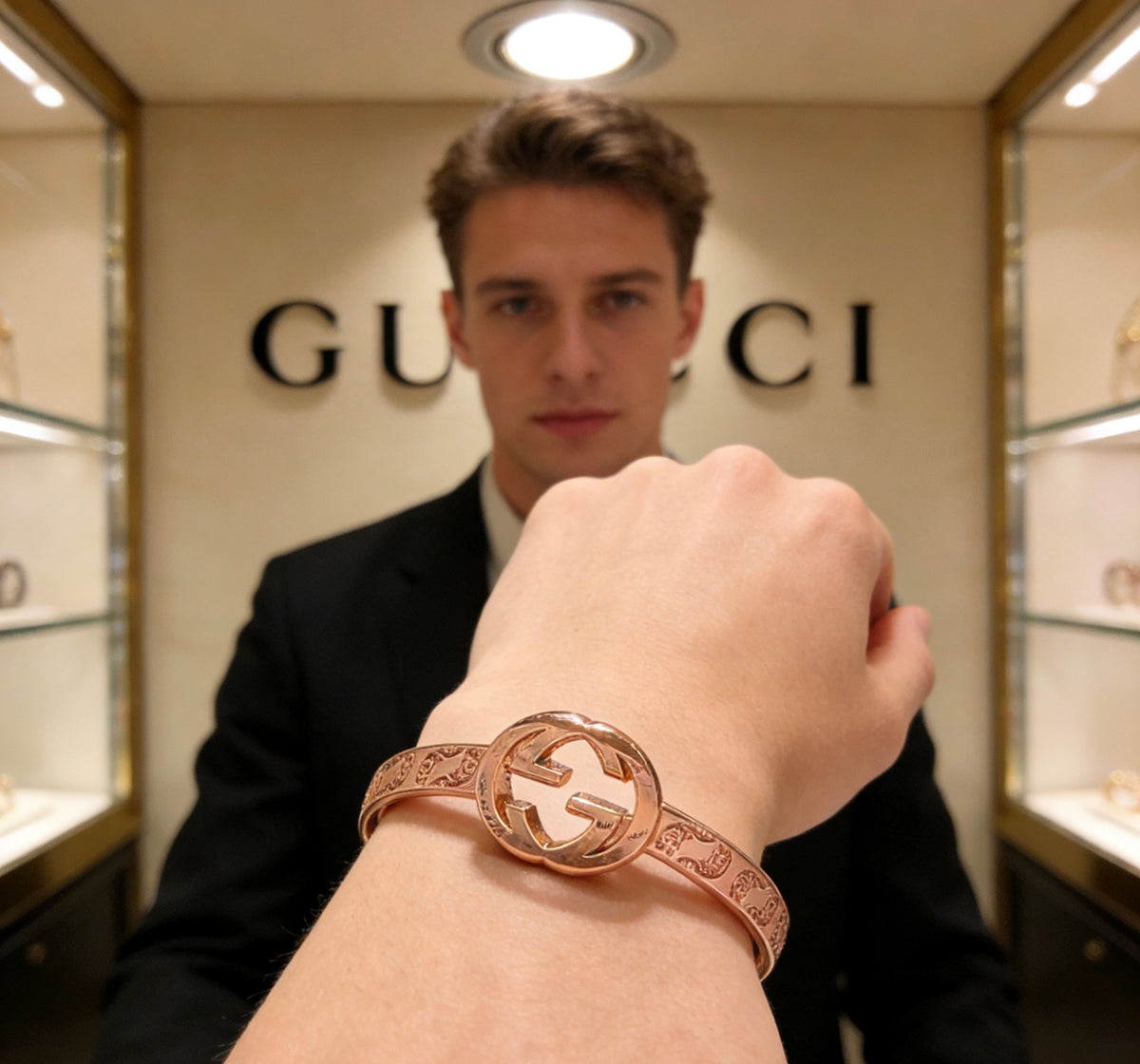 Gucci Anger Forest Interlocking G Antiqued Bangle - album image 4