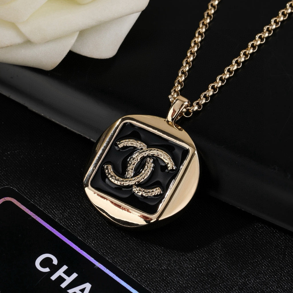 Chanel Silver-Tone Square CC Pendant Necklace - album image 6
