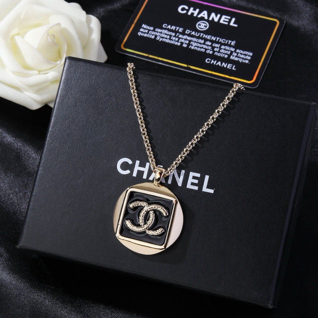 Chanel Silver-Tone Square CC Pendant Necklace - album image 1