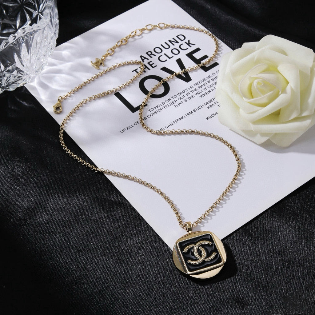 Chanel Silver-Tone Square CC Pendant Necklace - album image 4