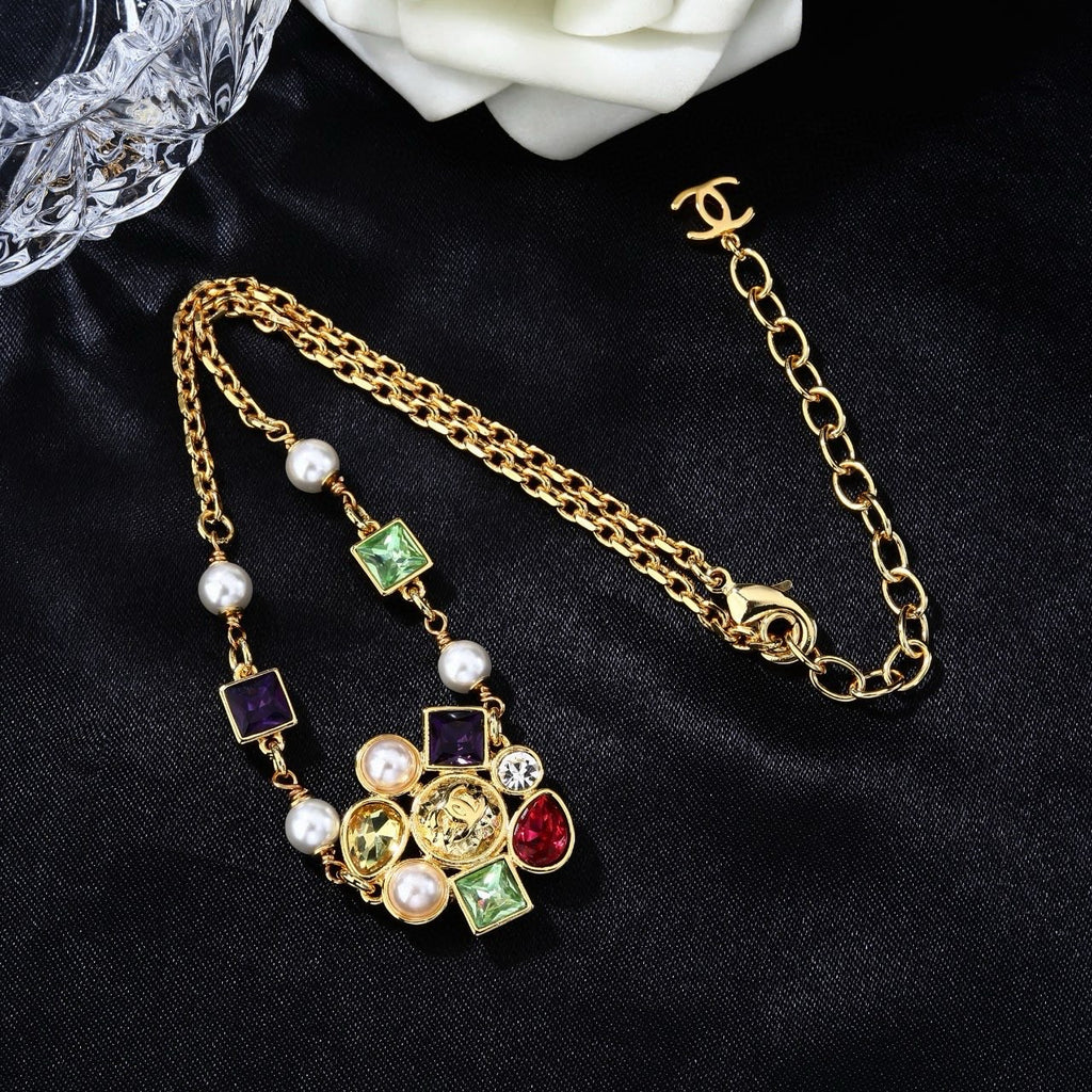 Chanel Gold-Tone Multicolor Bead Necklace - album image 4