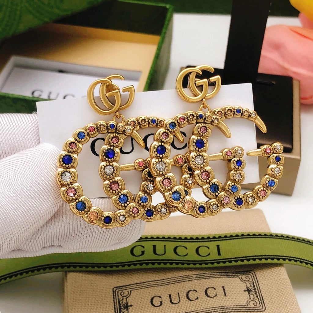Gucci Interlocking G Multicolor Crystal Accent Earrings - album image 1