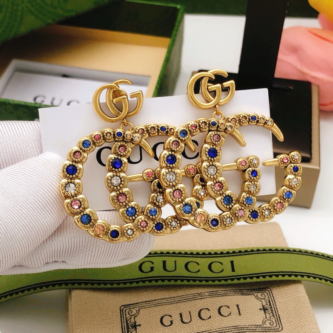 Gucci Interlocking G Multicolor Crystal Accent Earrings - album image 1