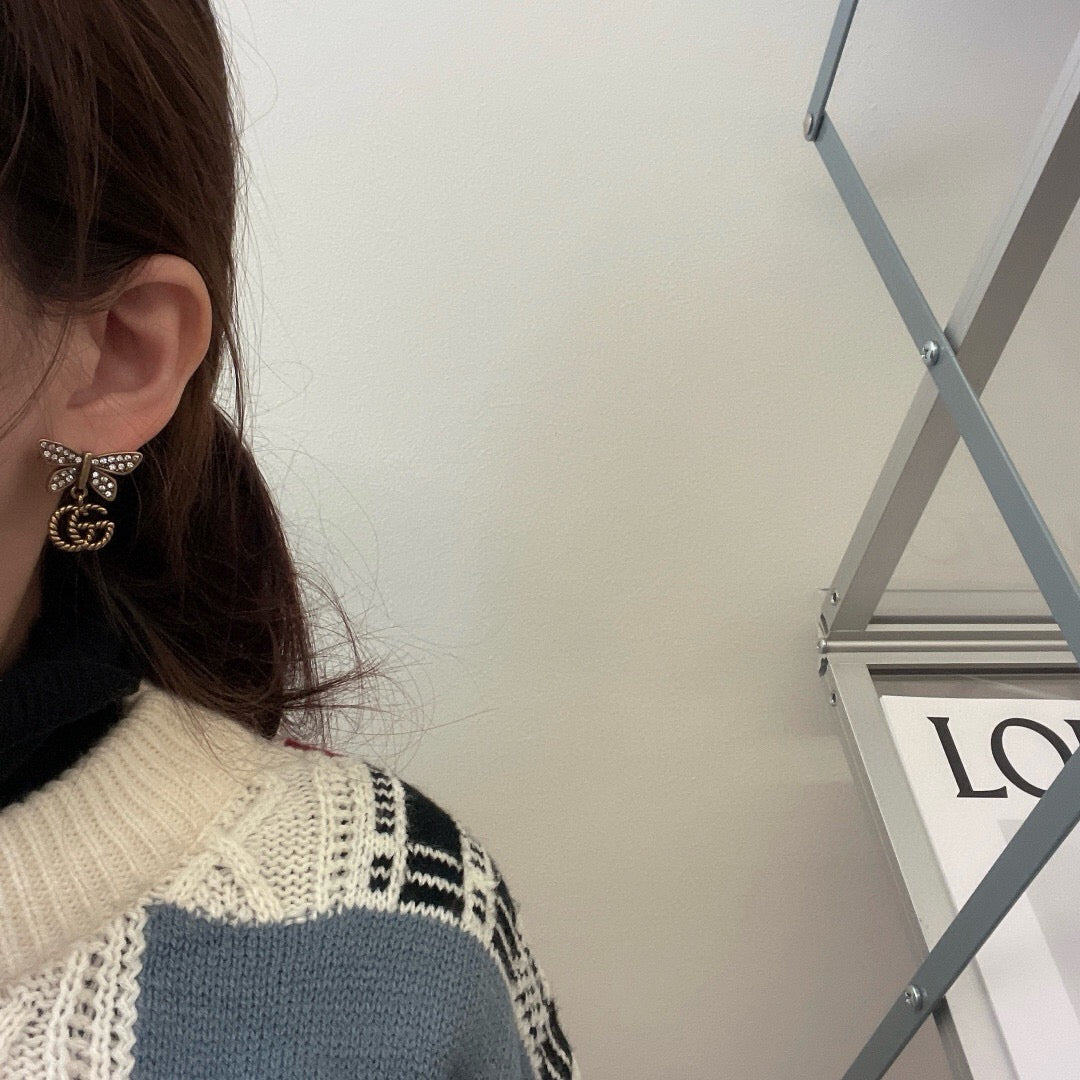 Gucci Interlocking G Bow Butterfly Sunflower Earrings - album image 2