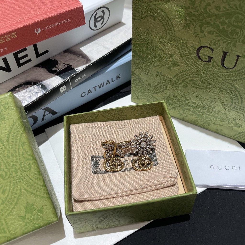 Gucci Interlocking G Bow Butterfly Sunflower Earrings - album image 3