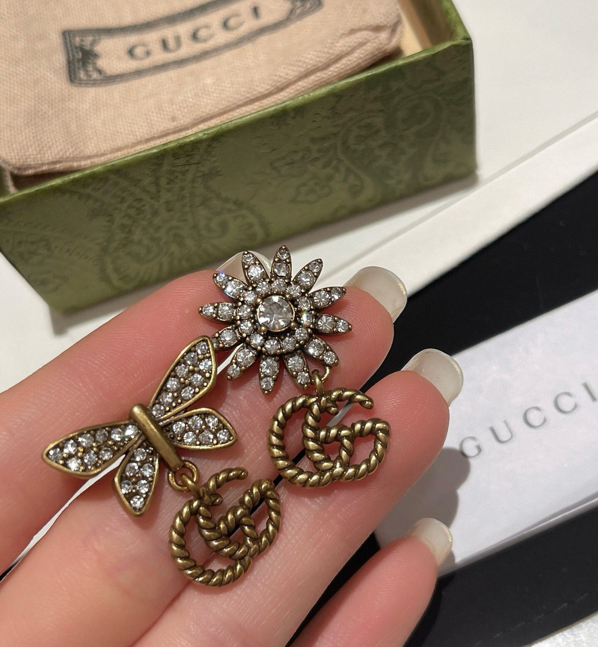 Gucci Interlocking G Bow Butterfly Sunflower Earrings - album image 1