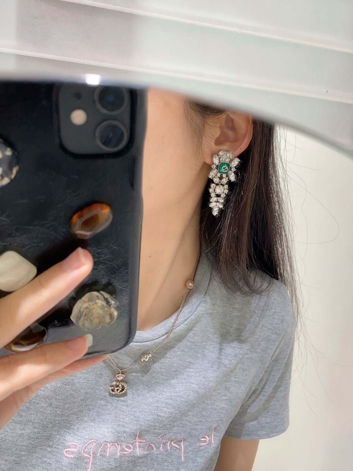 Gucci Emerald Green Green Marquise Crystal Accent Earrings - album image 9