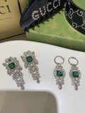 Gucci Emerald Green Green Marquise Crystal Accent Earrings - album image 1