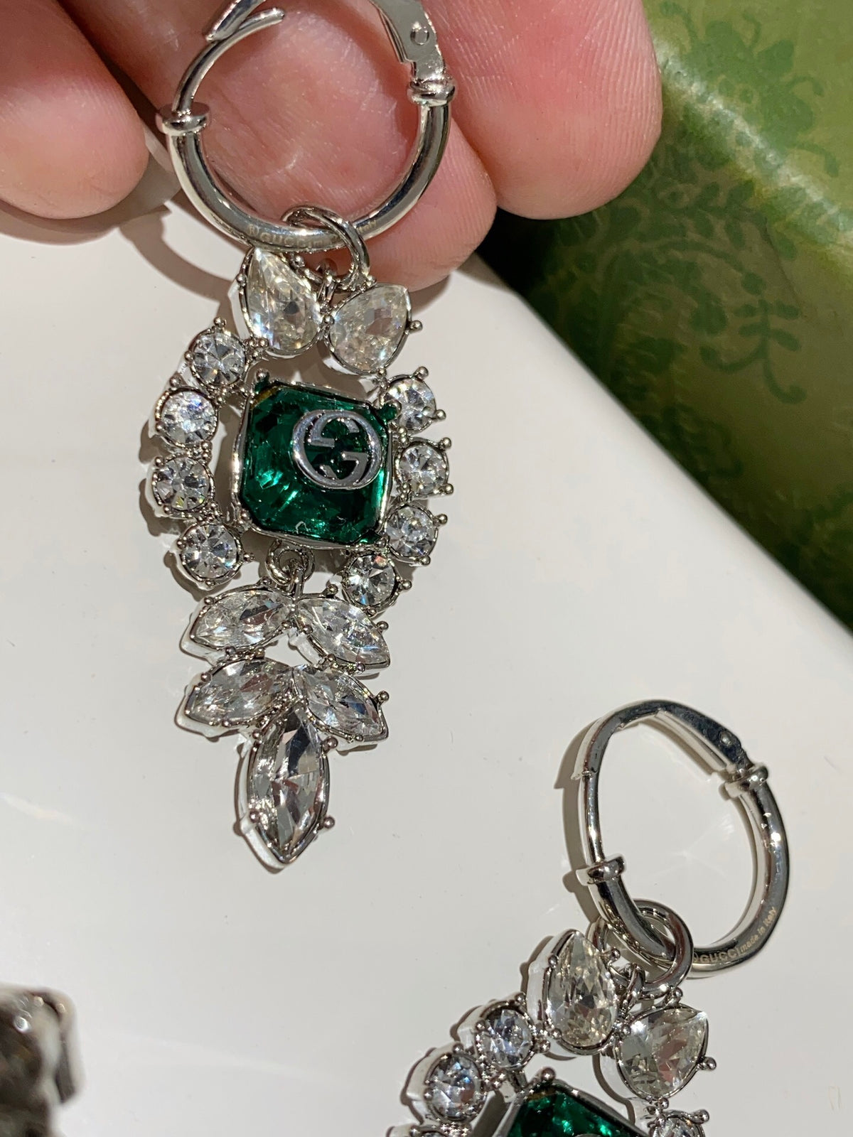 Gucci Emerald Green Green Marquise Crystal Accent Earrings - album image 8