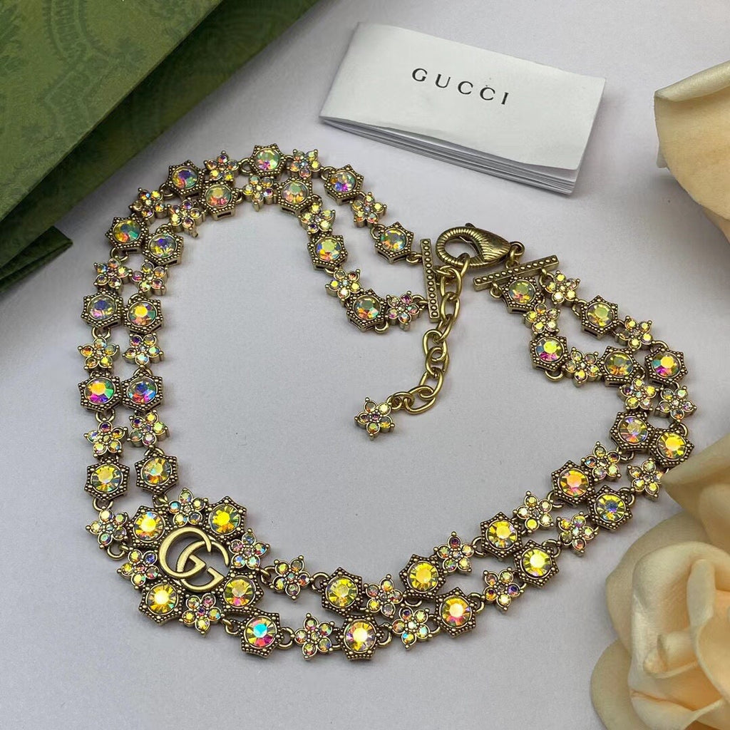 Gucci Interlocking G Multicolor Crystal Accent Necklace - album image 1