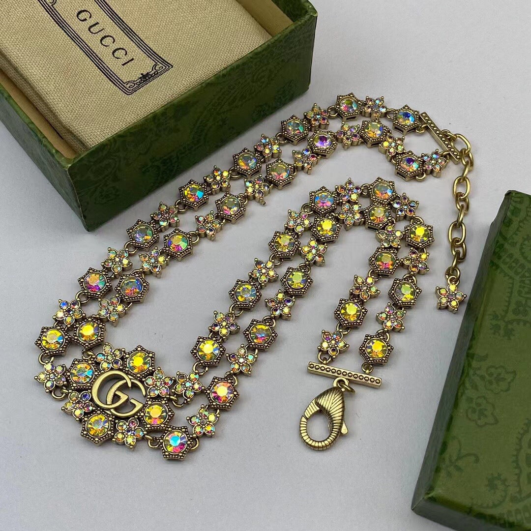 Gucci Interlocking G Multicolor Crystal Accent Necklace - album image 2