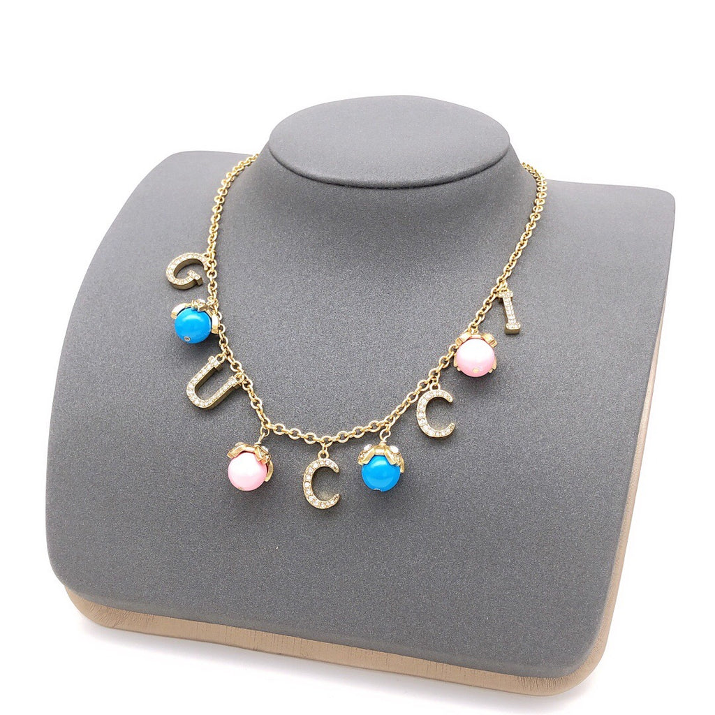 Gucci Pink Blue Flower Necklace - album image 1
