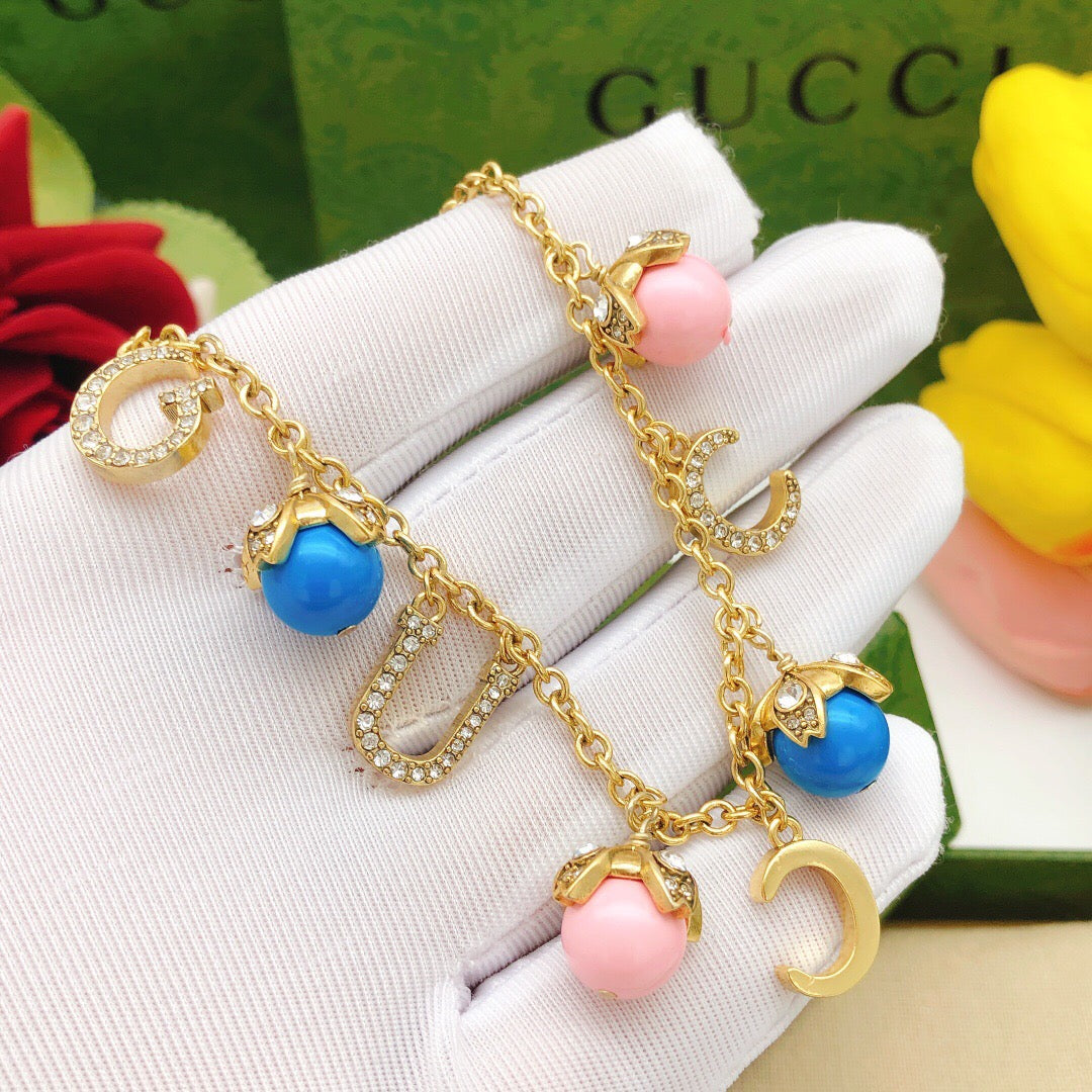 Gucci Pink Blue Flower Necklace - album image 3
