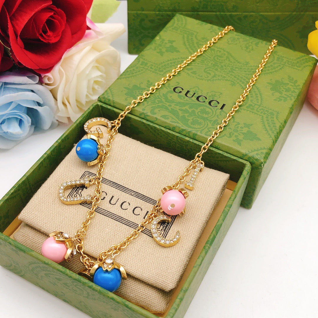 Gucci Pink Blue Flower Necklace - album image 5