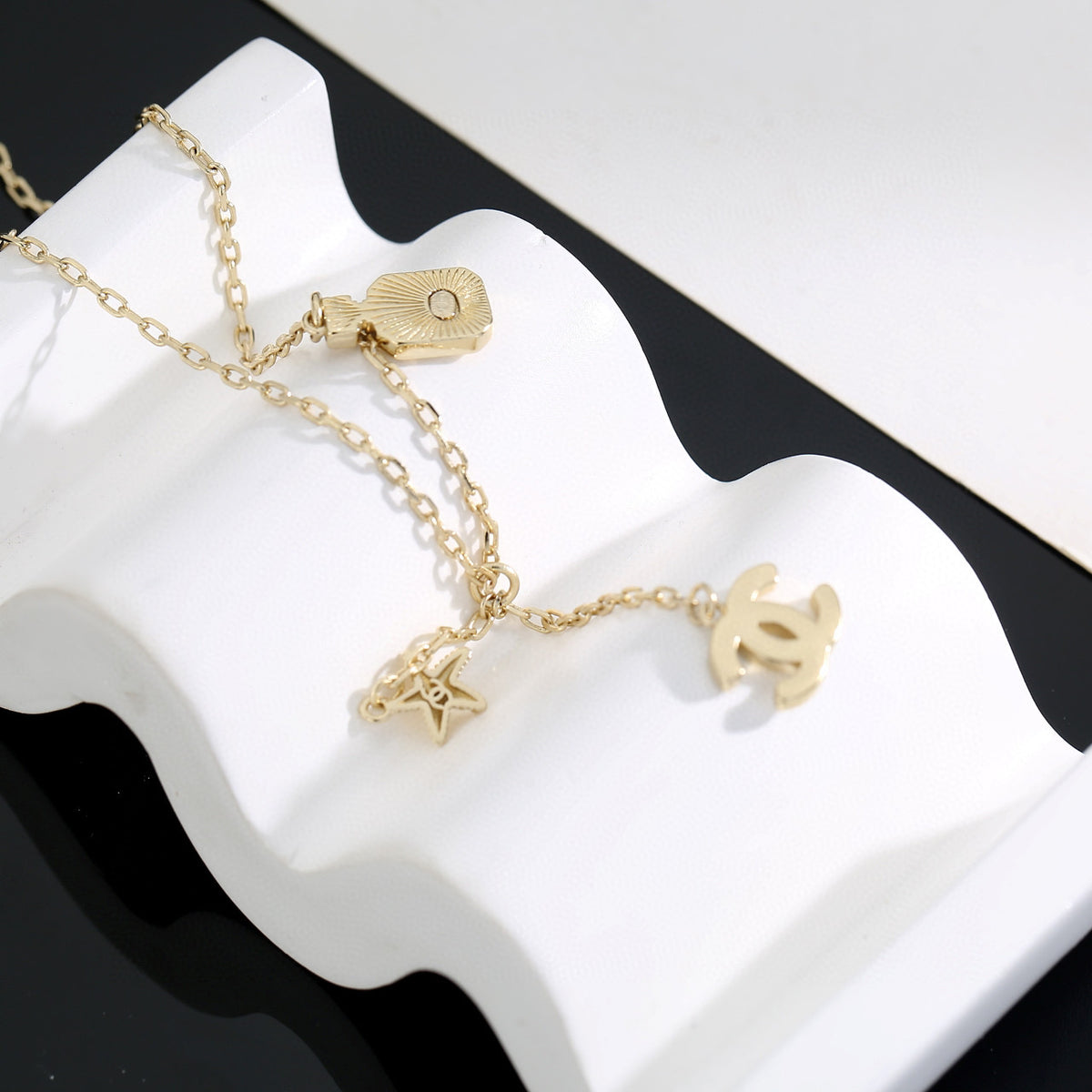 Chanel Interlocking C Perfume Bottle Letter Necklace - album image 8