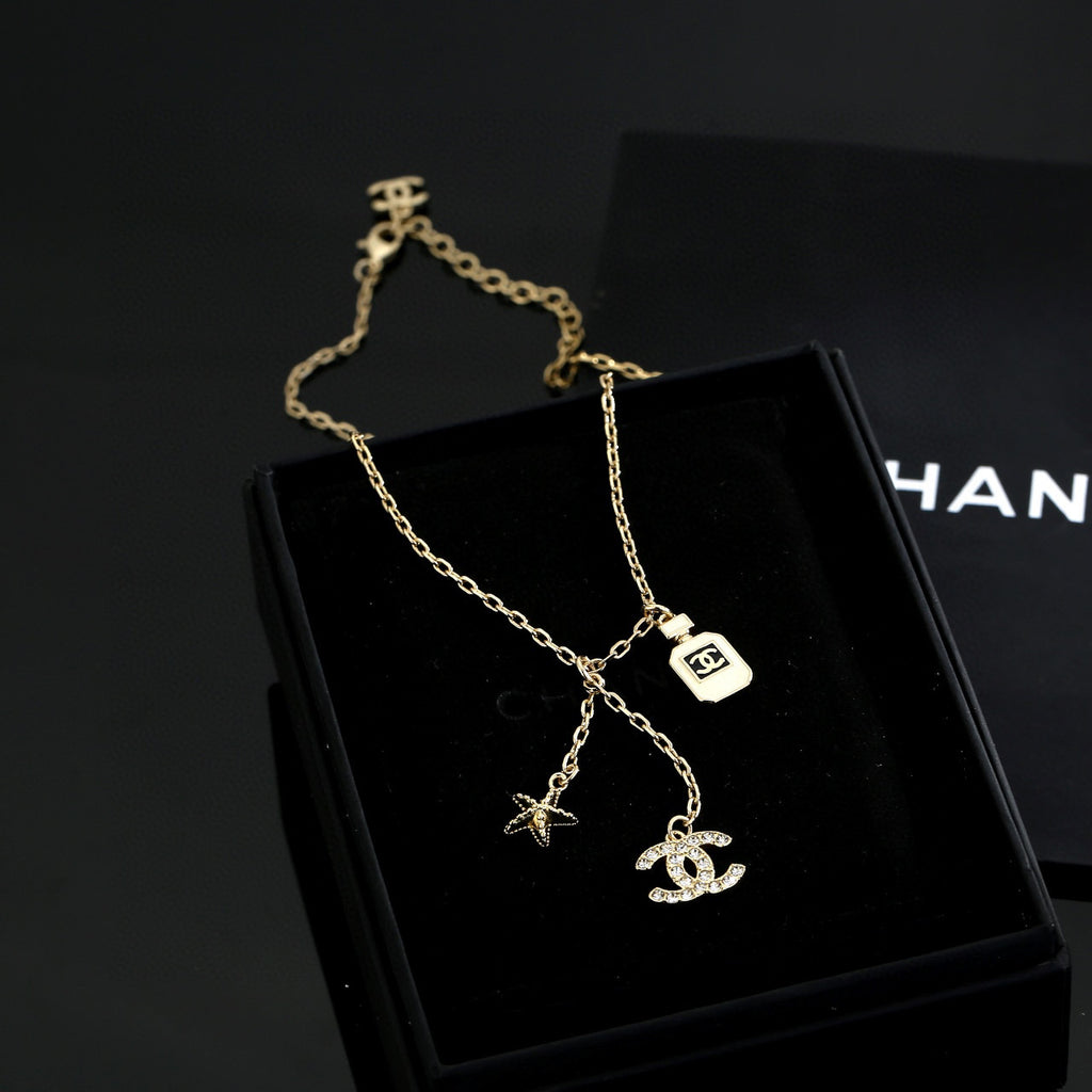 Chanel Interlocking C Perfume Bottle Letter Necklace - album image 5