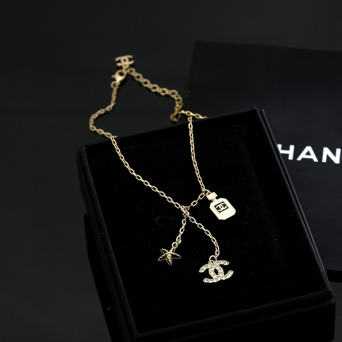 Chanel Interlocking C Perfume Bottle Letter Necklace - album image 5