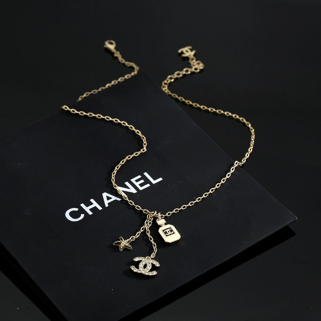 Chanel Interlocking C Perfume Bottle Letter Necklace - album image 3