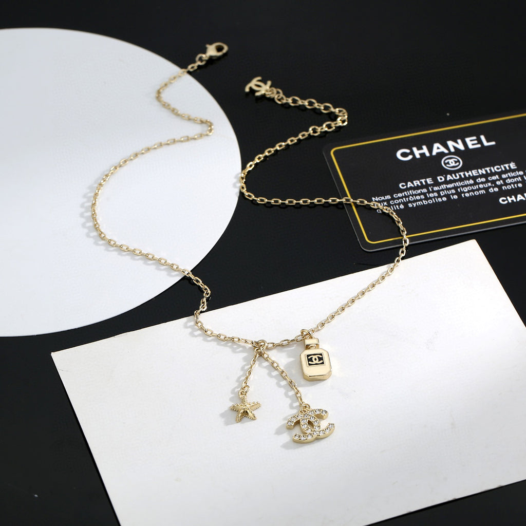 Chanel Interlocking C Perfume Bottle Letter Necklace - album image 1