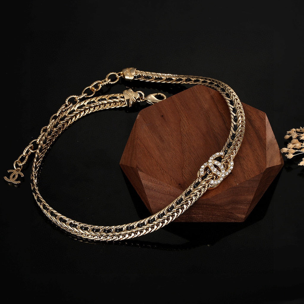 Chanel Gold-Tone Circular Crystal Pendant Necklace - album image 8