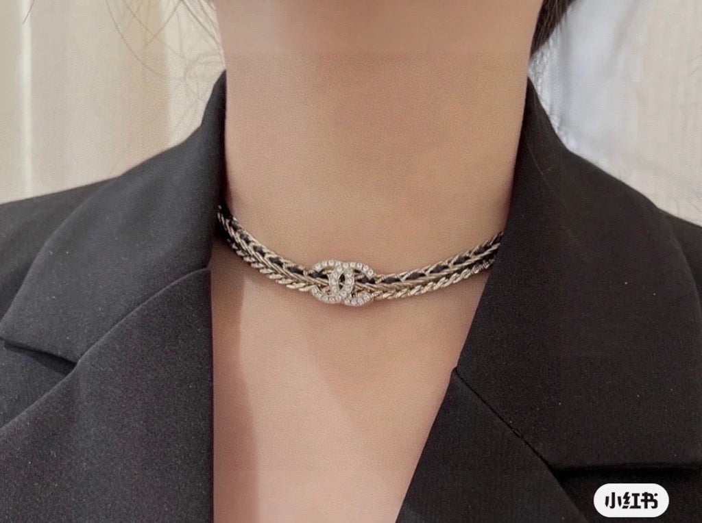 Chanel Gold-Tone Circular Crystal Pendant Necklace - album image 2