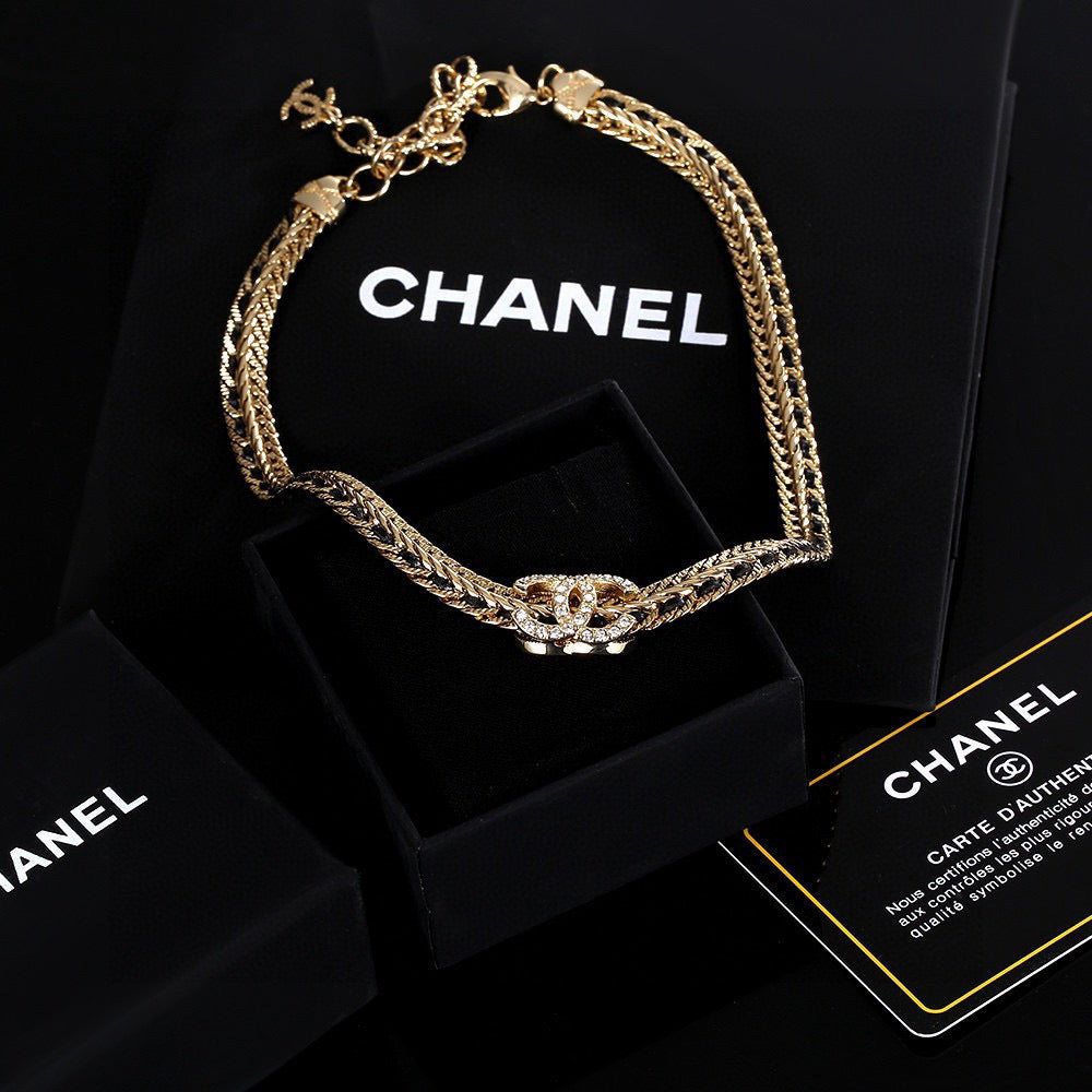 Chanel Gold-Tone Circular Crystal Pendant Necklace - album image 6