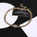 Chanel Gold-Tone Circular Crystal Pendant Necklace - album image 1