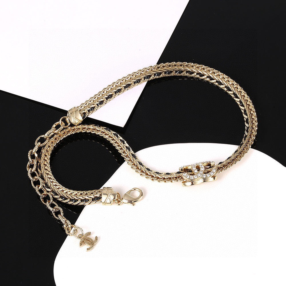 Chanel Gold-Tone Circular Crystal Pendant Necklace - album image 5