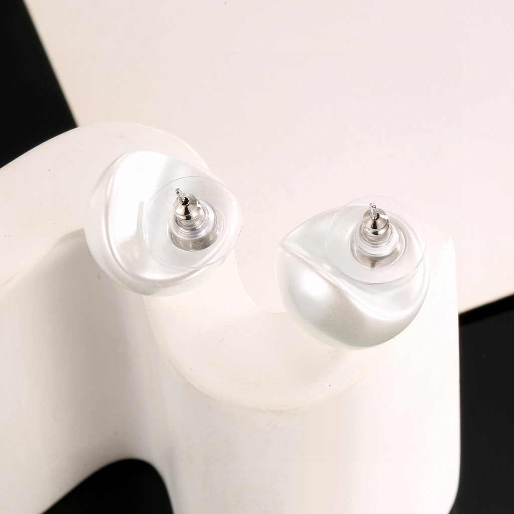 Chanel Interlocking C Resin White Circular Earrings - album image 7