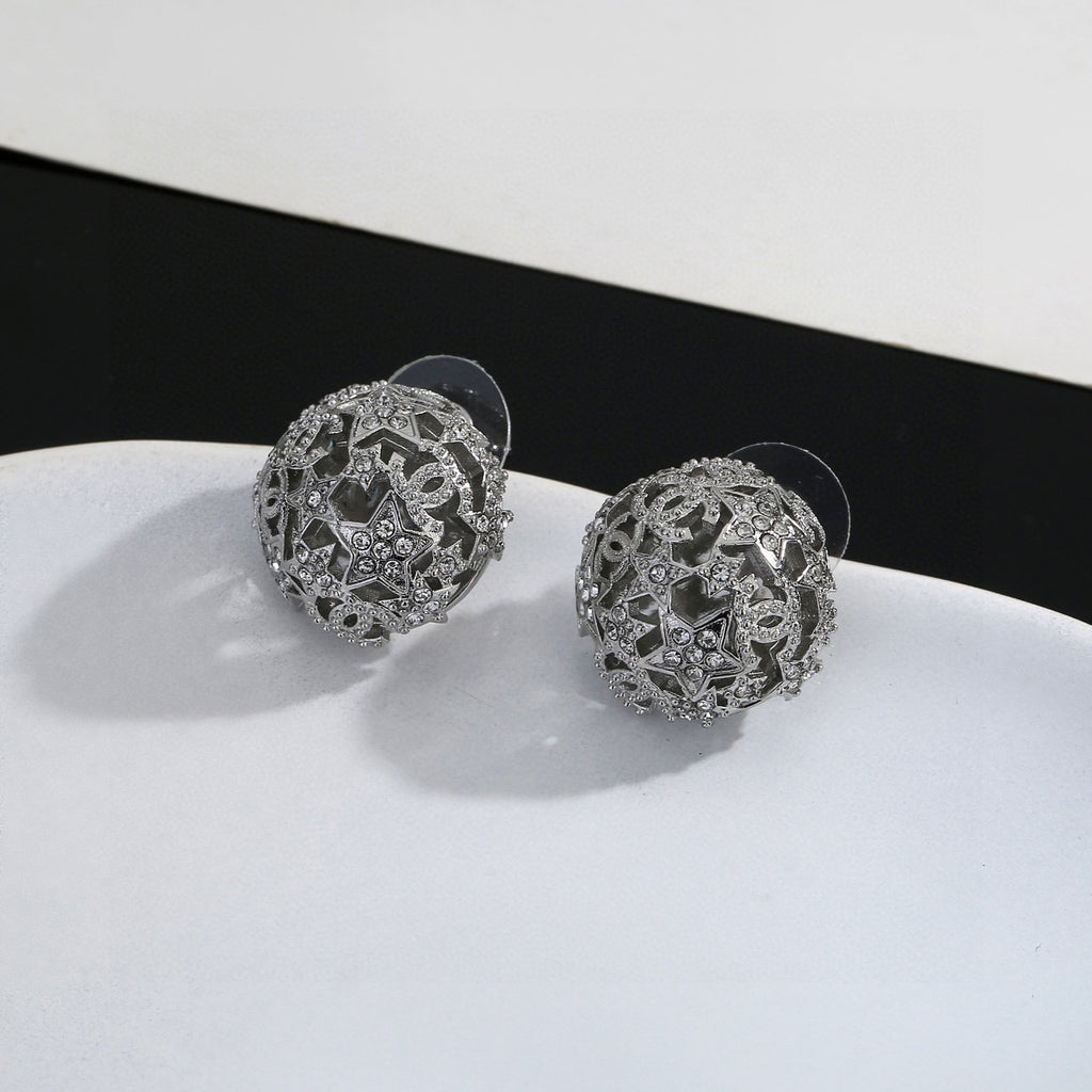 Chanel Star Circular Openwork Stud Earrings - album image 6