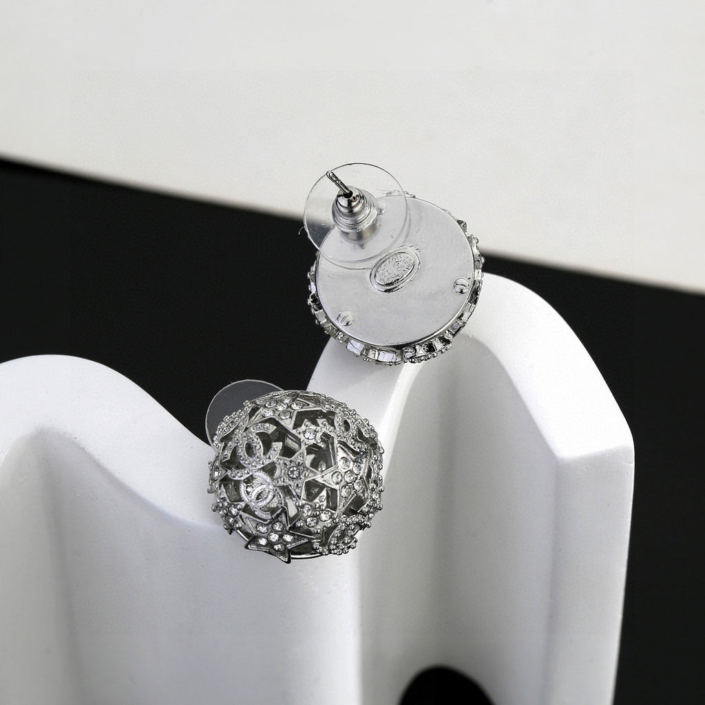 Chanel Star Circular Openwork Stud Earrings - album image 2