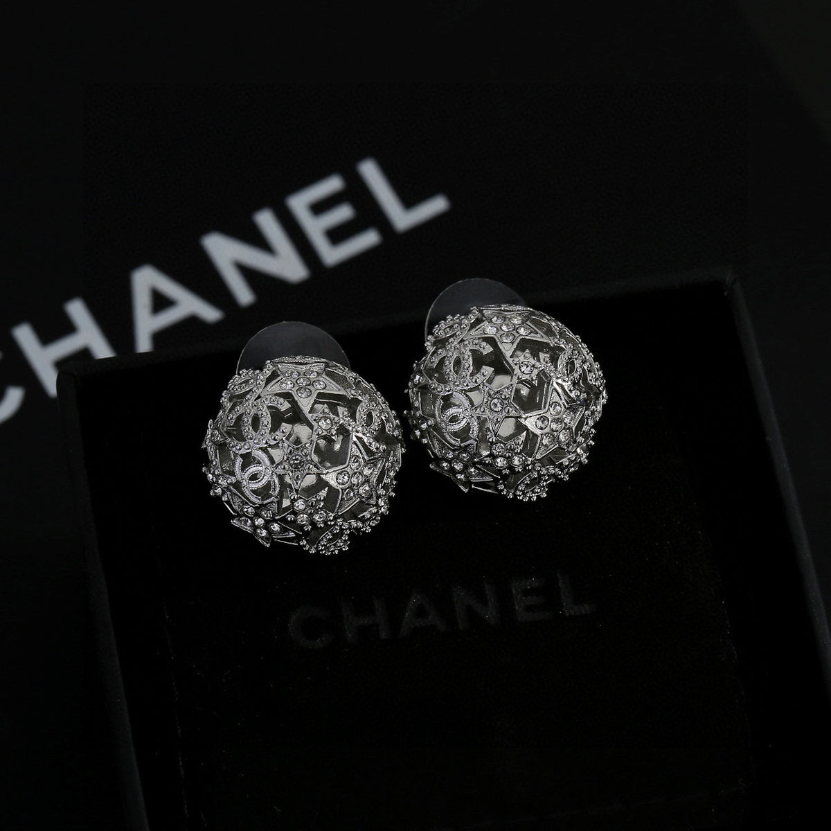 Chanel Star Circular Openwork Stud Earrings - album image 7