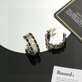 Chanel Black and Crystal Hoop Earrings - album image 1
