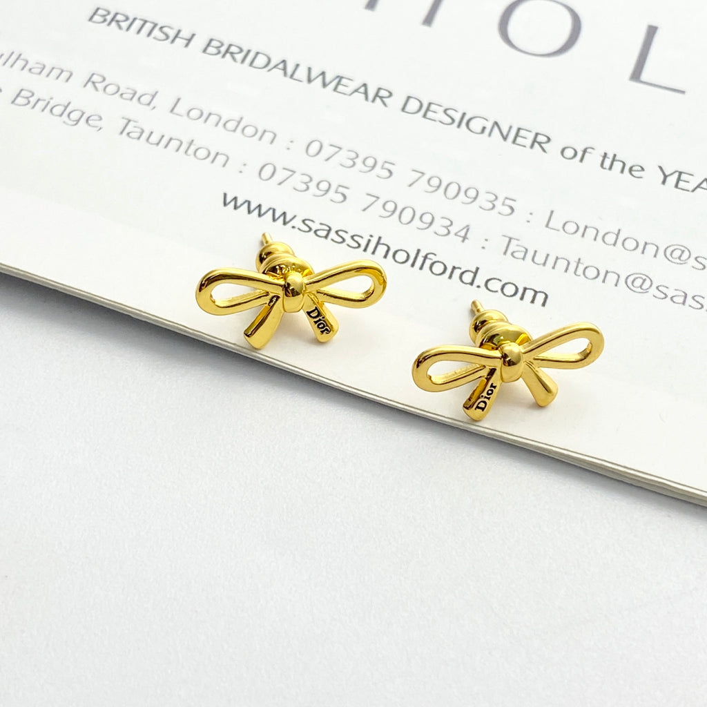Dior Slim Bow Stud Earrings - product image 3