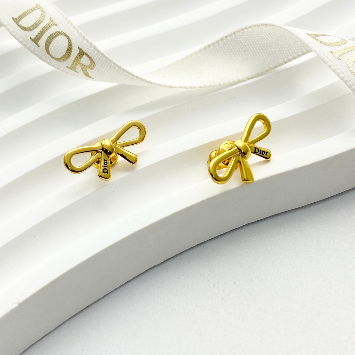 Dior Slim Bow Stud Earrings - product image 4