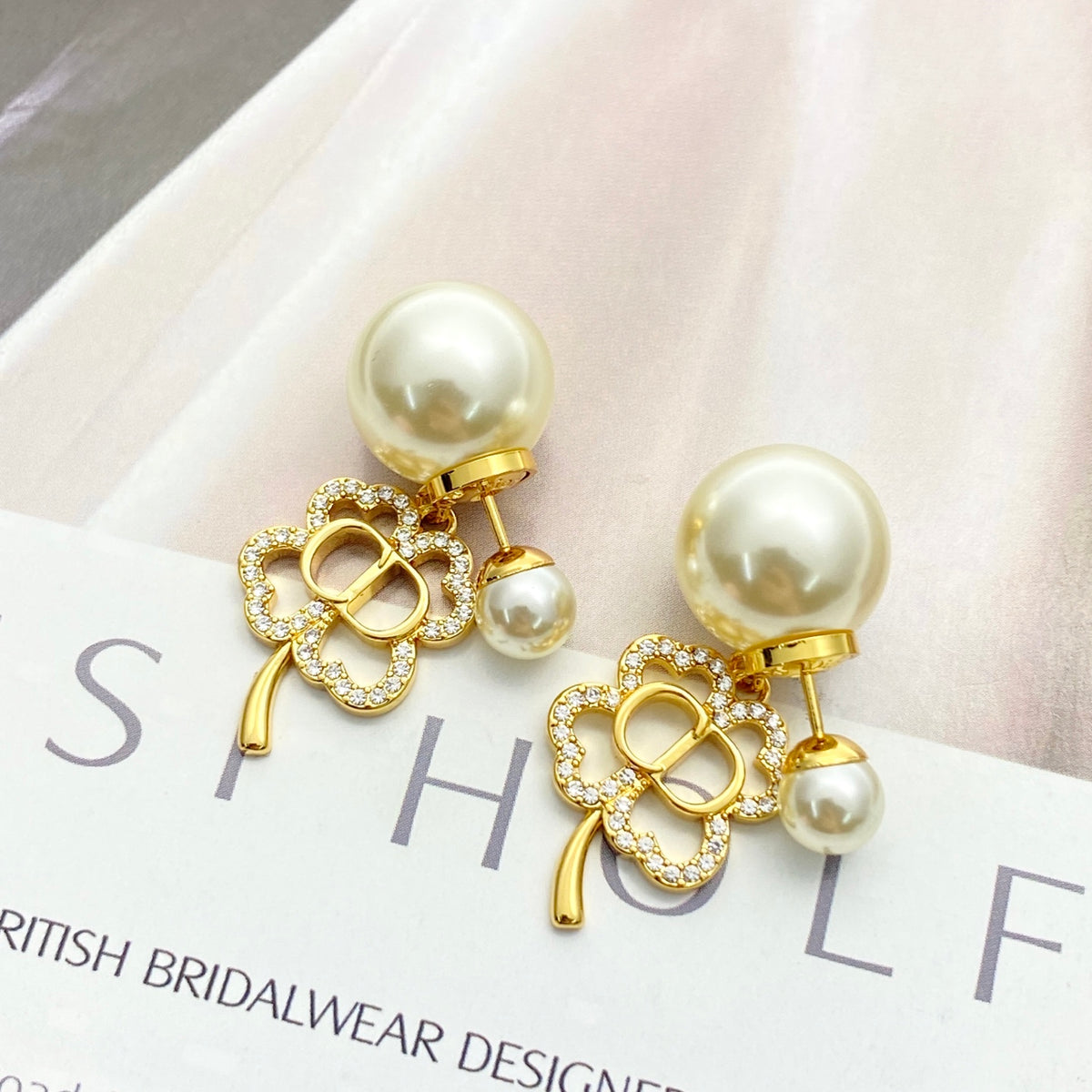 Dior Looped Ribbon Pearl-Look Earrings - product image 8