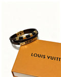 Louis Vuitton Blue Antiqued Leather Chain Bracelet - album image 1