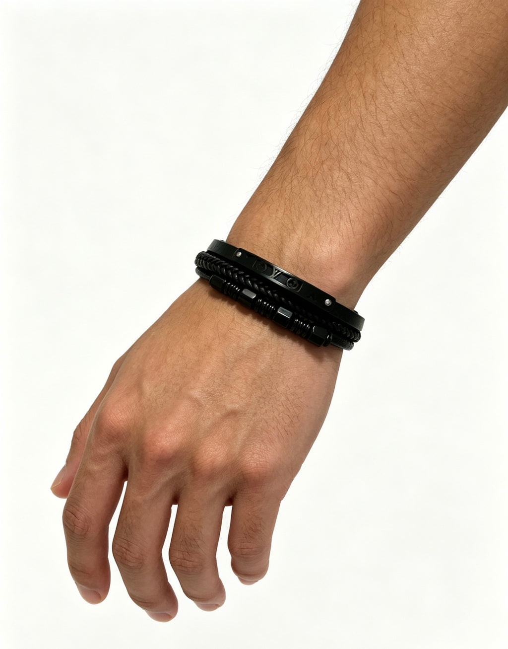 Louis Vuitton Blue Antiqued Leather Chain Bracelet - album image 5