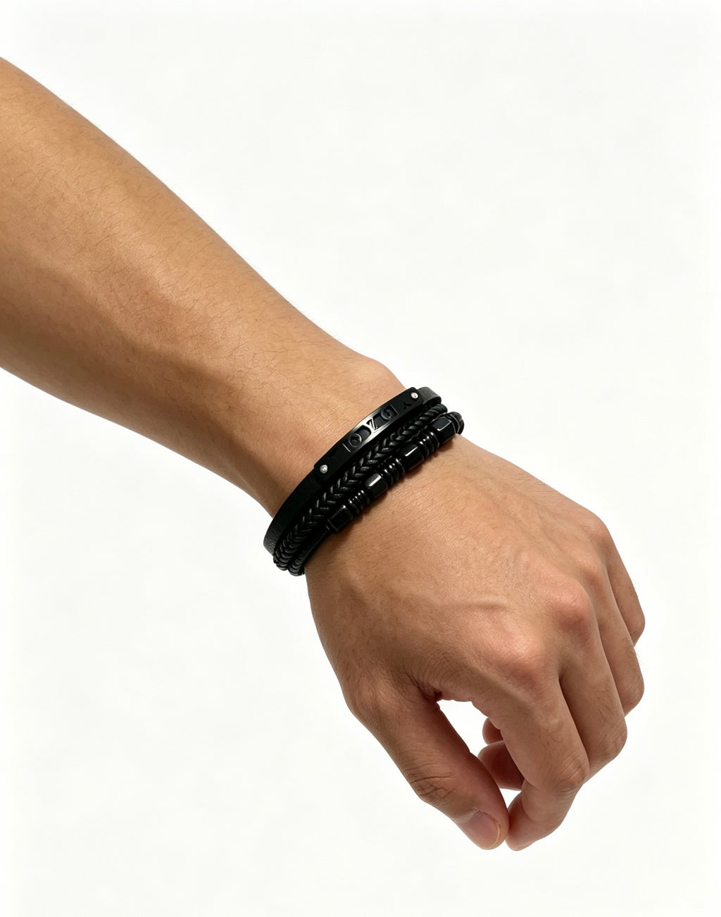 Louis Vuitton Blue Antiqued Leather Chain Bracelet - album image 6