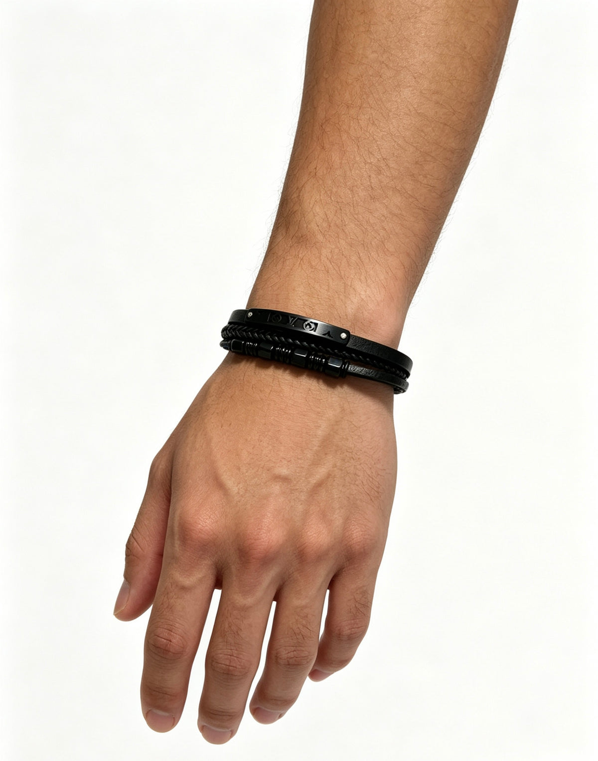 Louis Vuitton Blue Antiqued Leather Chain Bracelet - album image 7