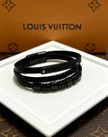 Louis Vuitton Blue Antiqued Leather Chain Bracelet - album image 1
