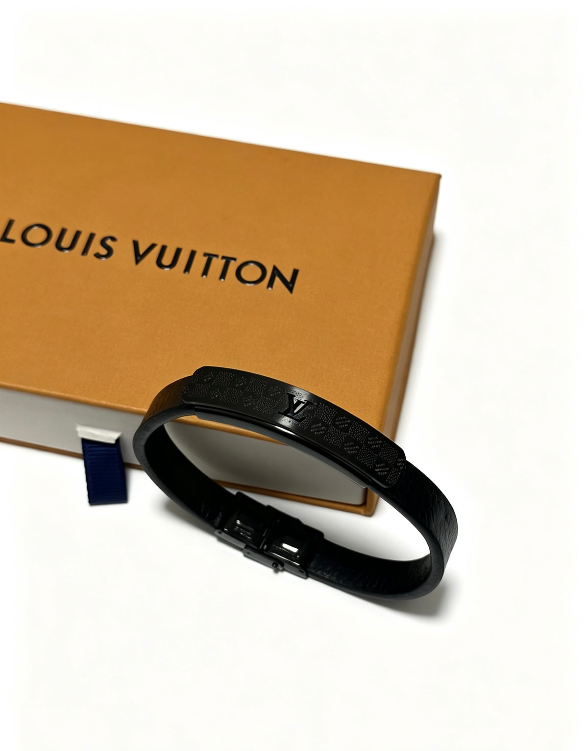 Louis Vuitton Blue Antiqued Leather Chain Bracelet - album image 1