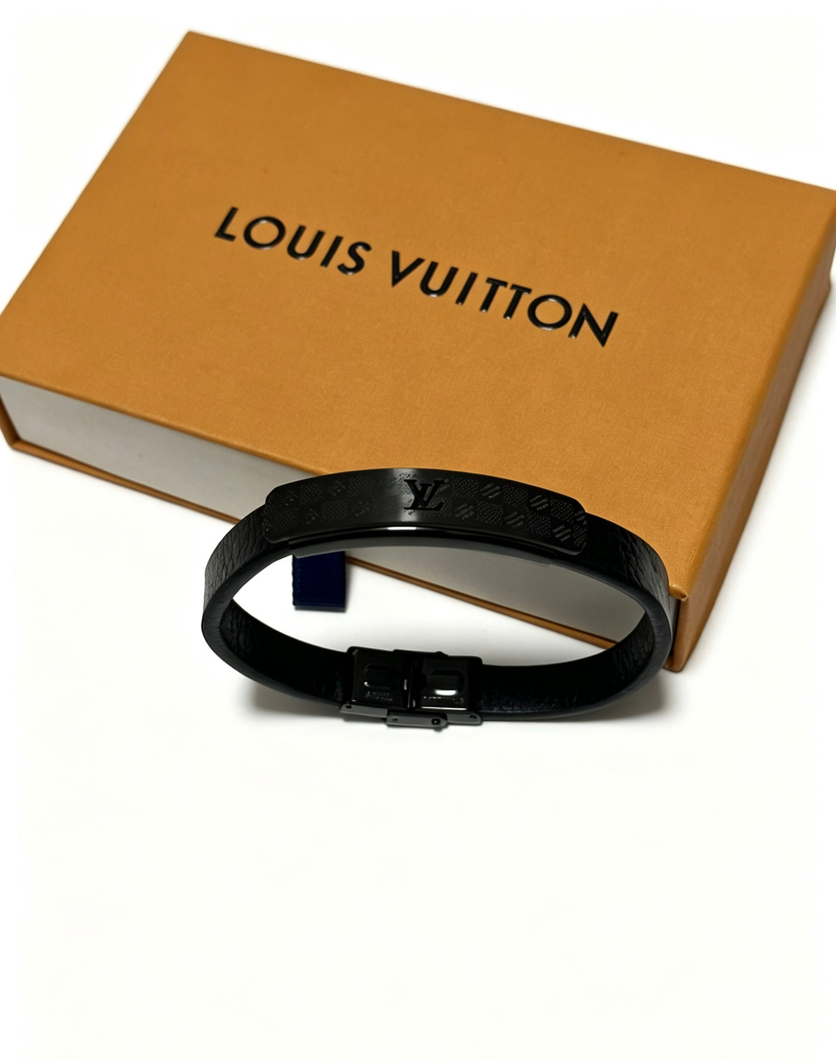 Louis Vuitton Blue Antiqued Leather Chain Bracelet - album image 2