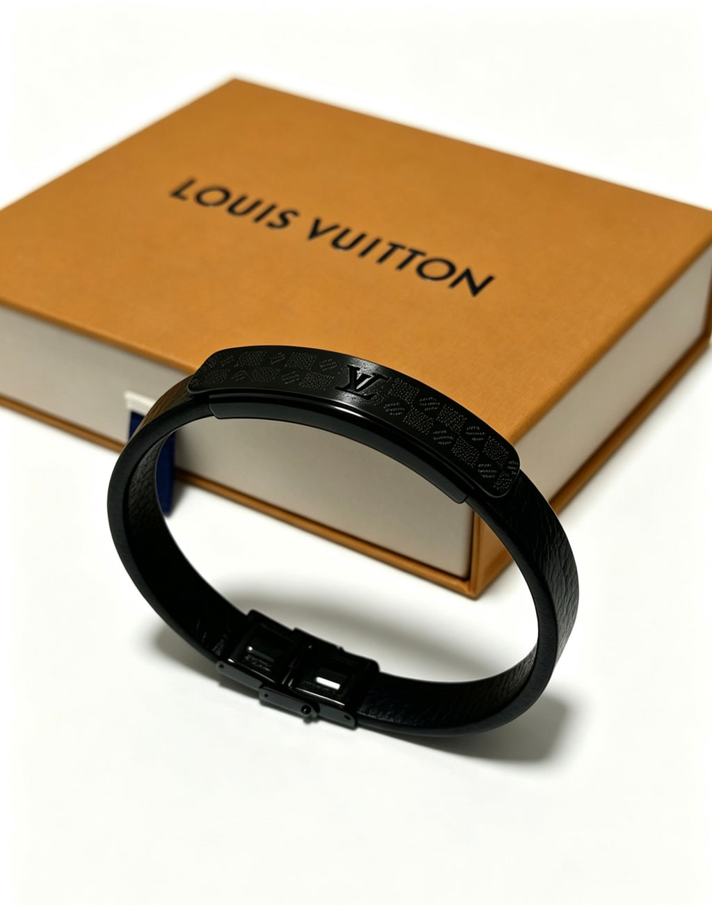 Louis Vuitton Blue Antiqued Leather Chain Bracelet - album image 4