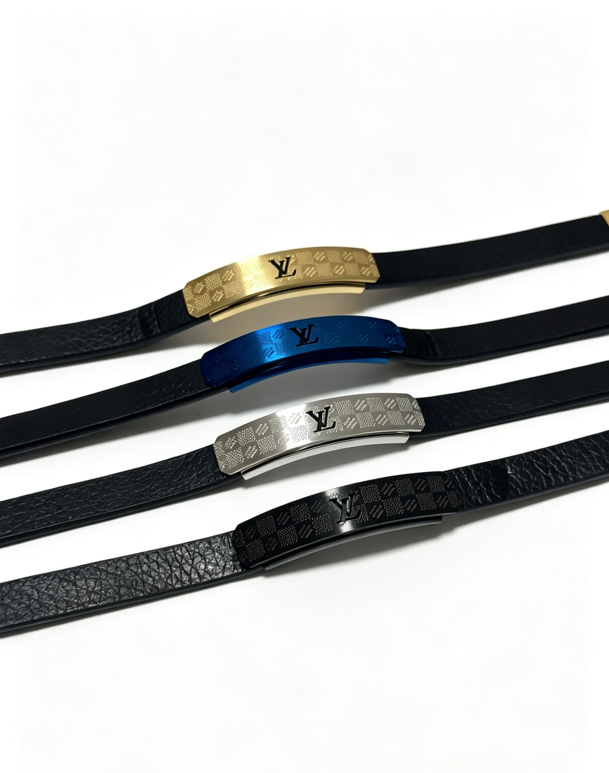 Louis Vuitton Blue Antiqued Leather Chain Bracelet - album image 14