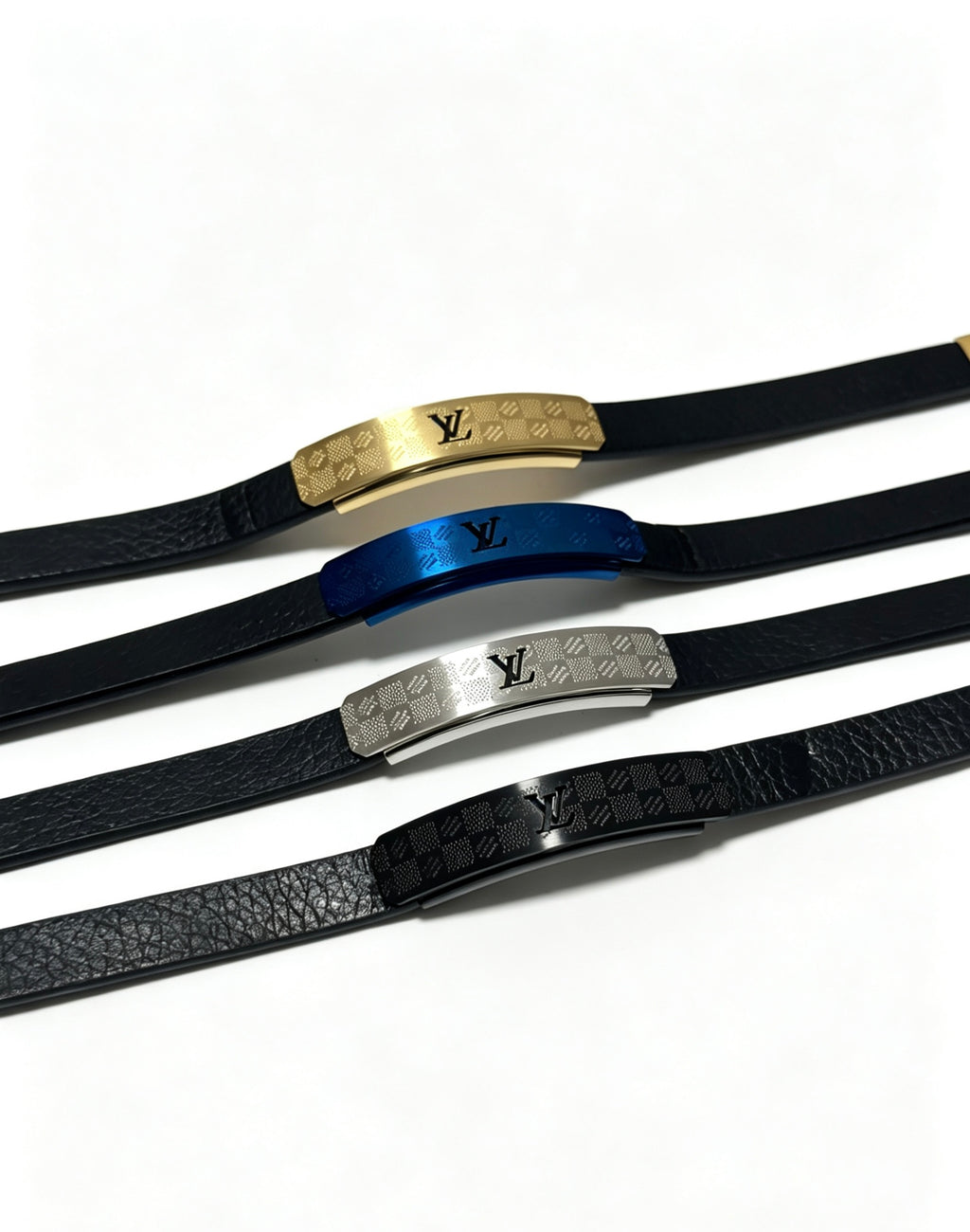 Louis Vuitton Blue Antiqued Leather Chain Bracelet - album image 12