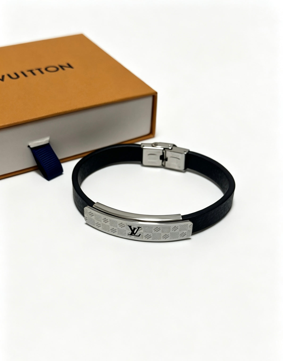 Louis Vuitton Blue Antiqued Leather Chain Bracelet - album image 2